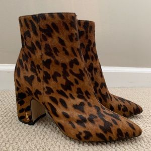 Sam Edelman Hilty Leopard-Print Cow Hair Booties